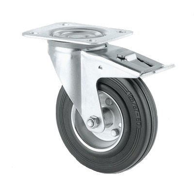 Otočné kolečko s&nbsp;brzdou a destičkou