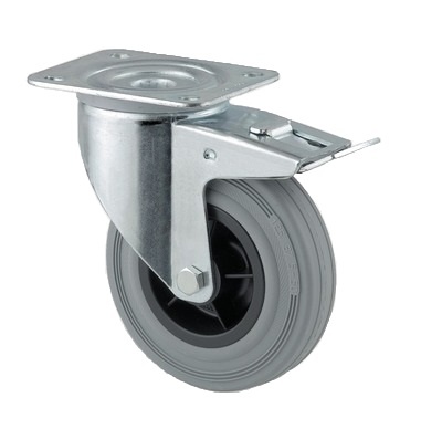 Otočné kolečko totální brzdou a destičkou