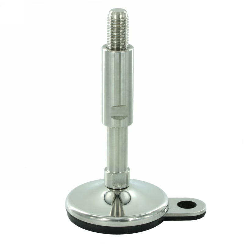 Noha ke strojům s&nbsp;těsnícím pouzdrem a upevňovací destičkou – nerez